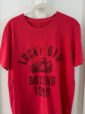 Men’s Red Boxing Graphic T-Shirt | Size Small | Vintage Gym Style Tee